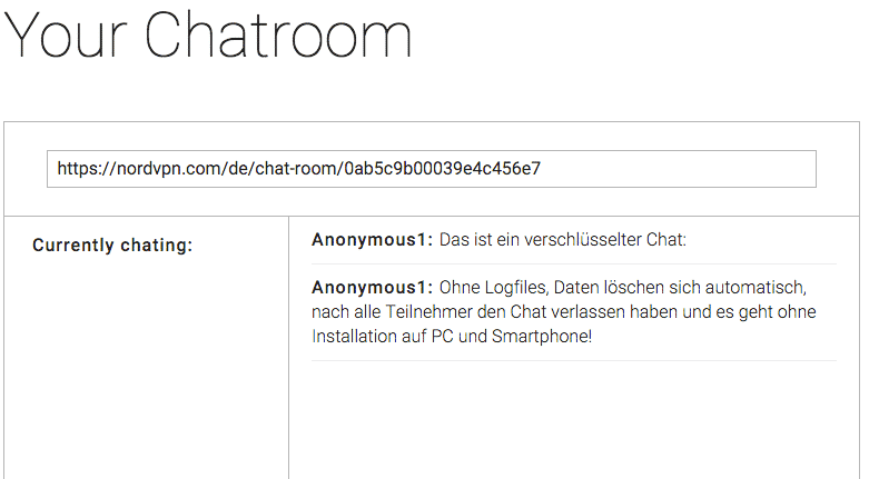 NordVPN anonymer und verschlüsselter Chat