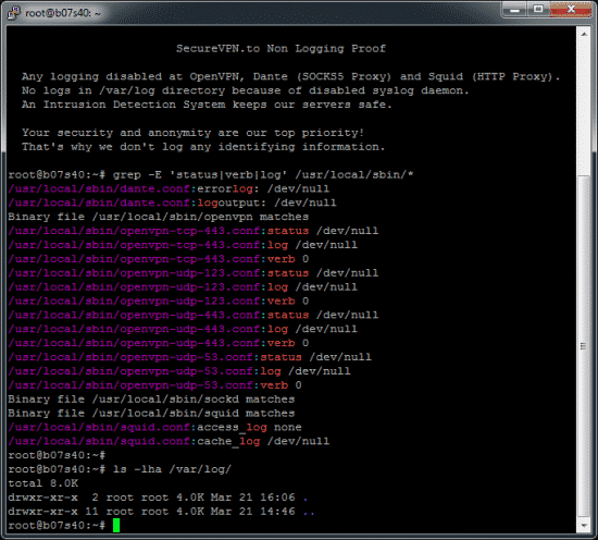 SecureVPN NonLogging Proof