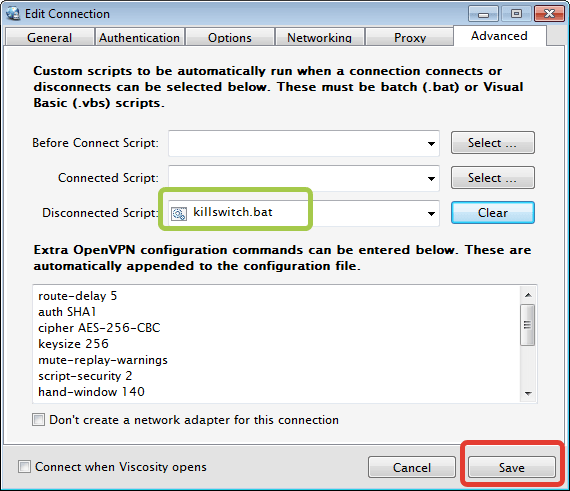 Viscosity VPN - KillSwitch 5