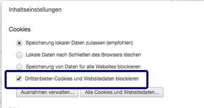 Third Party Cookies blockieren