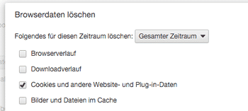 Cookies aus dem Browser löschen