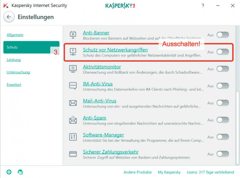 Deaktivieren kaspersky How to