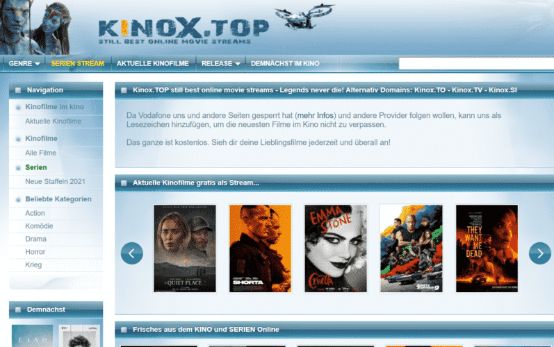 kinox to Filme & Serien kostenlos streamen