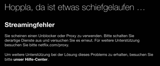 Netflix Streaming Fehlercode: M7111-5059