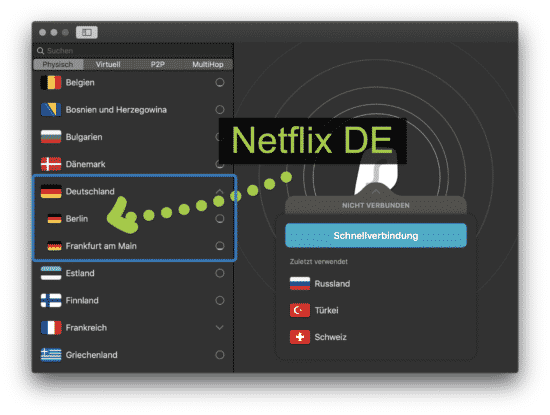 Surfshark VPN Berlin Server für Netflix