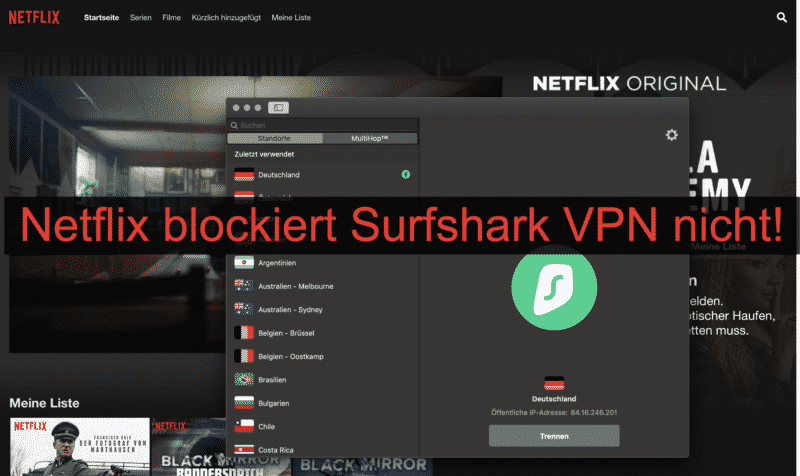 Netflix sehen mit Surfshark VPN